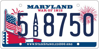 MD license plate 5AB8750