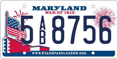 MD license plate 5AB8756