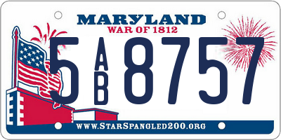 MD license plate 5AB8757