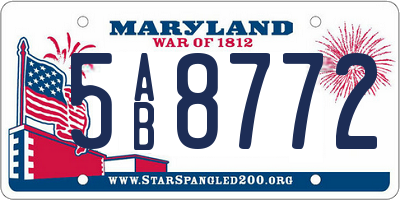 MD license plate 5AB8772