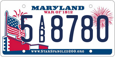MD license plate 5AB8780