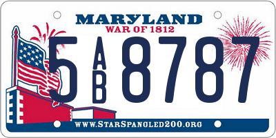 MD license plate 5AB8787