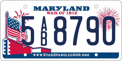 MD license plate 5AB8790