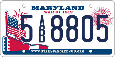 MD license plate 5AB8805