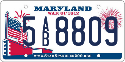 MD license plate 5AB8809