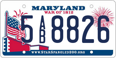 MD license plate 5AB8826