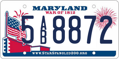 MD license plate 5AB8872