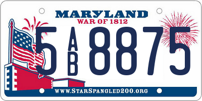 MD license plate 5AB8875