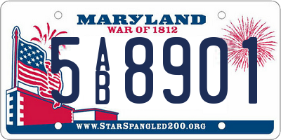 MD license plate 5AB8901