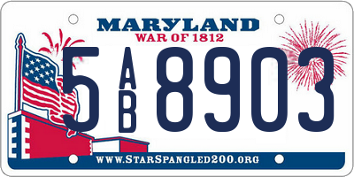 MD license plate 5AB8903