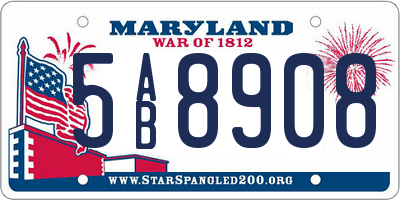 MD license plate 5AB8908