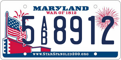 MD license plate 5AB8912
