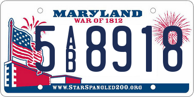 MD license plate 5AB8918