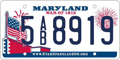 MD license plate 5AB8919