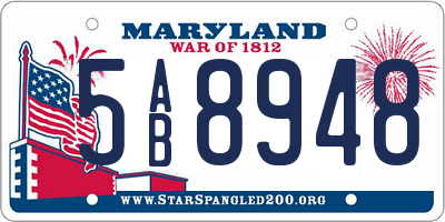 MD license plate 5AB8948