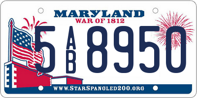 MD license plate 5AB8950