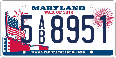 MD license plate 5AB8951