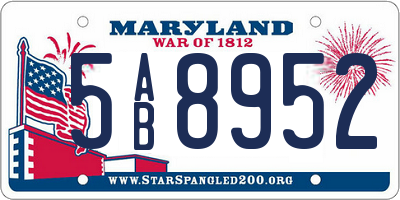 MD license plate 5AB8952