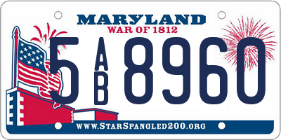 MD license plate 5AB8960