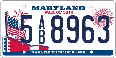 MD license plate 5AB8963