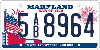 MD license plate 5AB8964