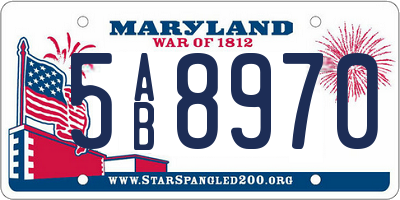 MD license plate 5AB8970