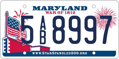 MD license plate 5AB8997