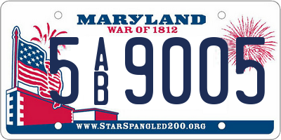 MD license plate 5AB9005
