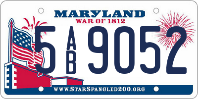 MD license plate 5AB9052