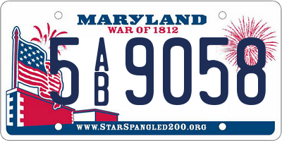 MD license plate 5AB9058