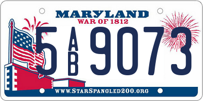 MD license plate 5AB9073