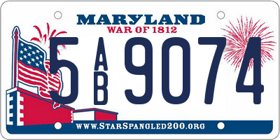 MD license plate 5AB9074