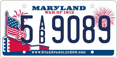 MD license plate 5AB9089