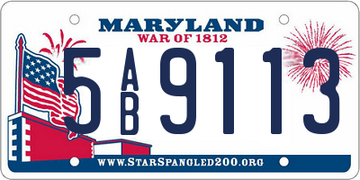 MD license plate 5AB9113