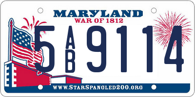 MD license plate 5AB9114