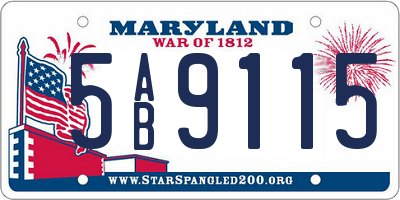 MD license plate 5AB9115
