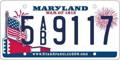 MD license plate 5AB9117