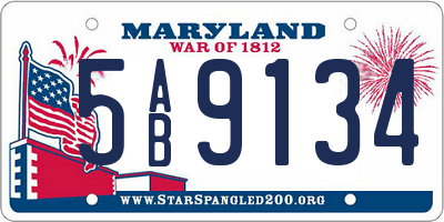 MD license plate 5AB9134