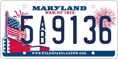 MD license plate 5AB9136