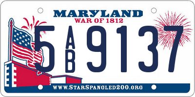 MD license plate 5AB9137