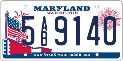 MD license plate 5AB9140