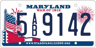 MD license plate 5AB9142