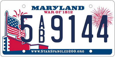 MD license plate 5AB9144
