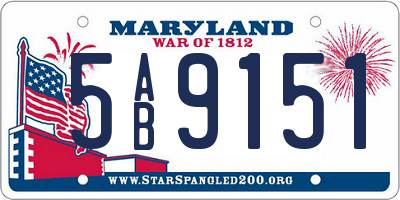 MD license plate 5AB9151