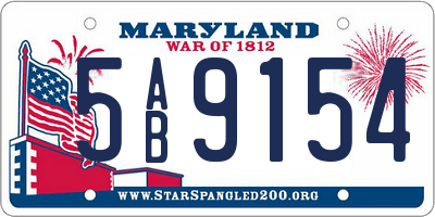 MD license plate 5AB9154