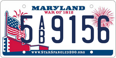 MD license plate 5AB9156