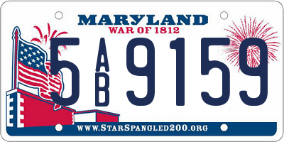 MD license plate 5AB9159