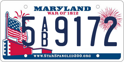 MD license plate 5AB9172