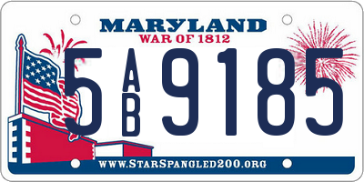 MD license plate 5AB9185
