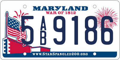 MD license plate 5AB9186